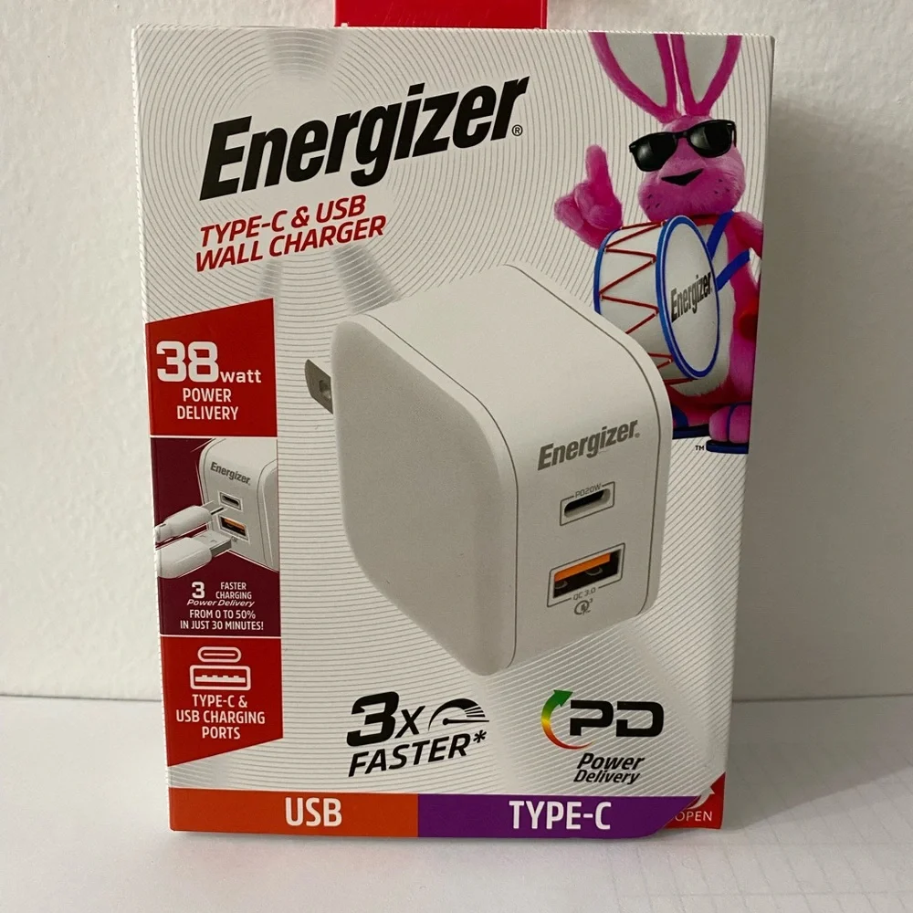 Energizer White USB Type-C Wall Charger